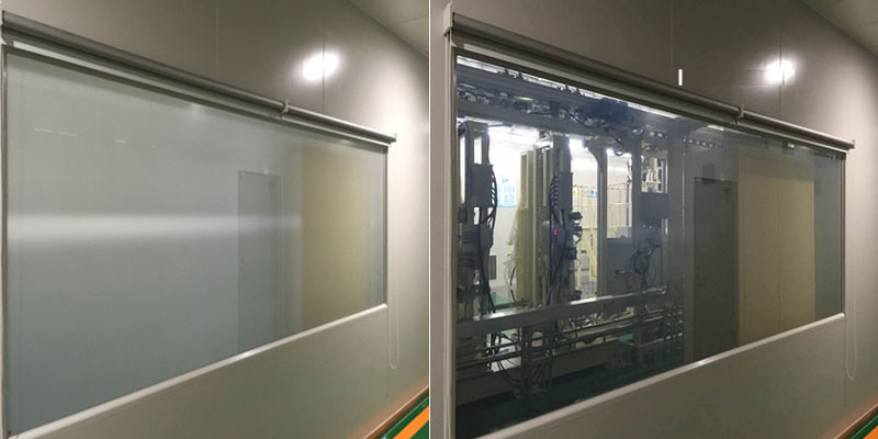switchable privacy glass in dust-free factory