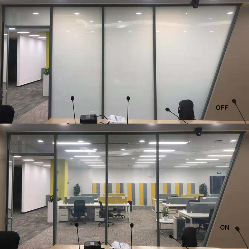 commercial smart window film in office