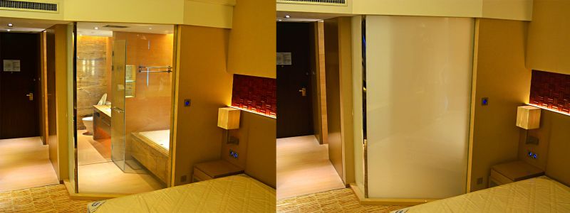 privacy glass shower doors